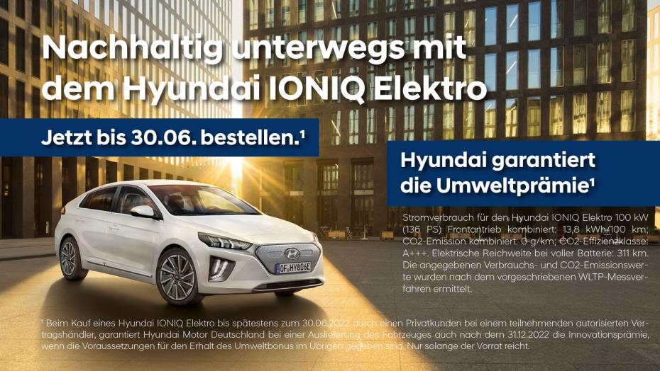 Nachhaltig unterwegs mit dem Hyundai IONIQ Elektro